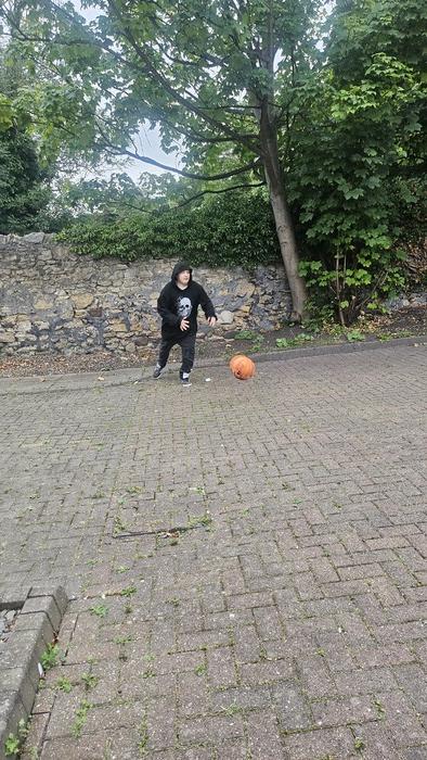 Ball games in the garden